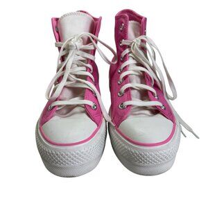 Converse All Star High Top Platform Sneakers Women’s 8.5 Pink Canvas NWT